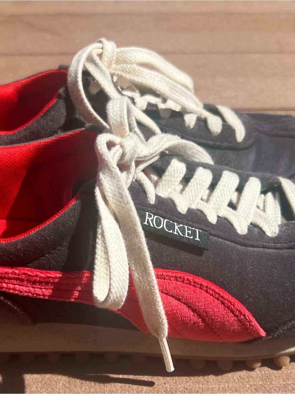 Puma Rocket Low-Profile Sneakers in Black, Red & Cream